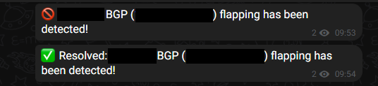 BGP Flapping Alert